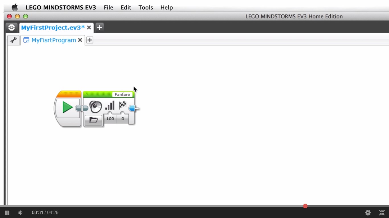 Entorno programación Lego Mindstorms