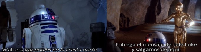 C3PO traduciendo a Robot star Wars R2D2 y hablándole al principio del episodio 6