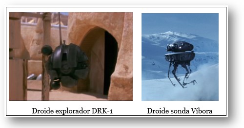 Nombres de Robots Star Wars - Droides Exploradores DRK-1 y Víbora