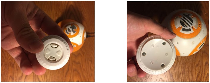 Base de la cabeza del BB-8 Sphero con ruedecitas y del BB-8 Hasbro sin ruedecitas