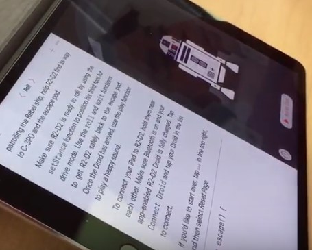 Explicación e instrucciones del entorno de Apple para programar robots Sphero Star Wars 