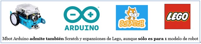 MBot Arduino admite también Scratch y expansiones de Lego, pero solo 1 robot