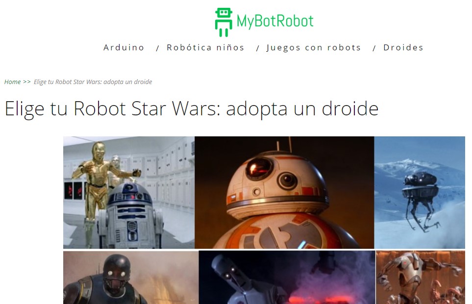 MyBotRobot Elige tu robot Star Wars Adopta un droide