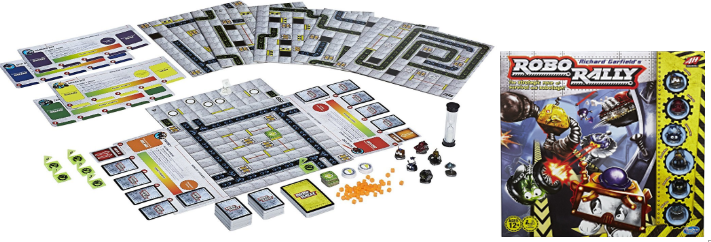 Juegos de robots de tablero Caja y componentes del Robo Rally 2016