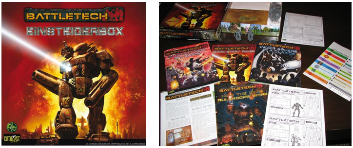 Edición alemana de Battletech y contenido de la caja del 25º aniversario