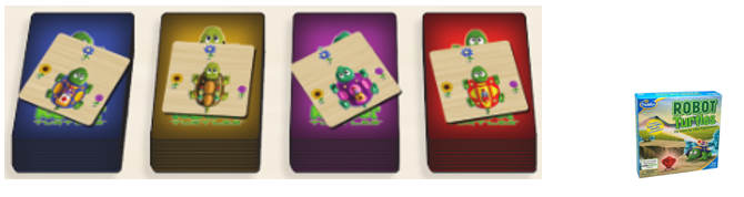 Cartas tortuga de cada personaje jugador en el Robot Turtles español