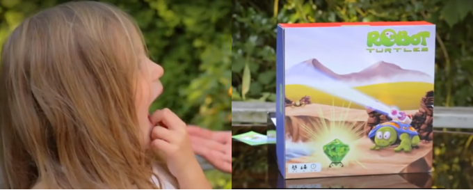 Imágenes del vídeo del creador del juego Dan Saphiro para el crowfunding del juego Robot Turtles