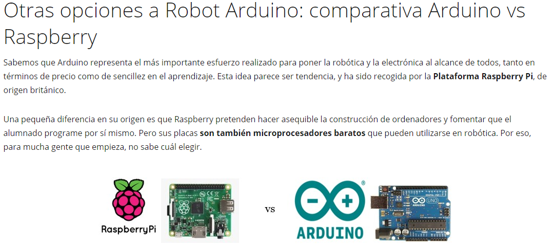 Comparativa Arduino vs Raspeberry