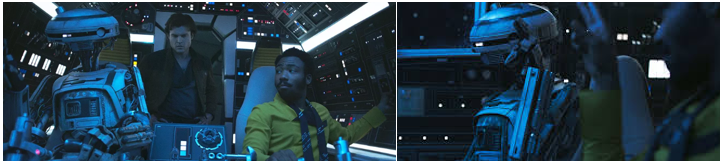 L3-37 y Lando Calrrisian en el Halcón Milenario