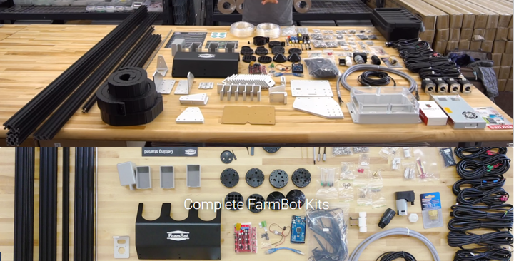 Piezas y hardware del FarmBot kit