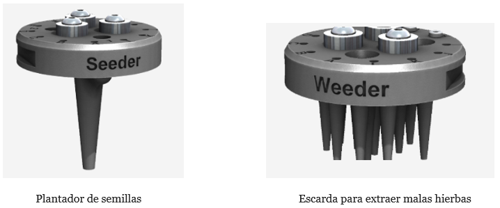 Plantador de semillas y escarda para retirar malas hierbas del FarmBot Kit