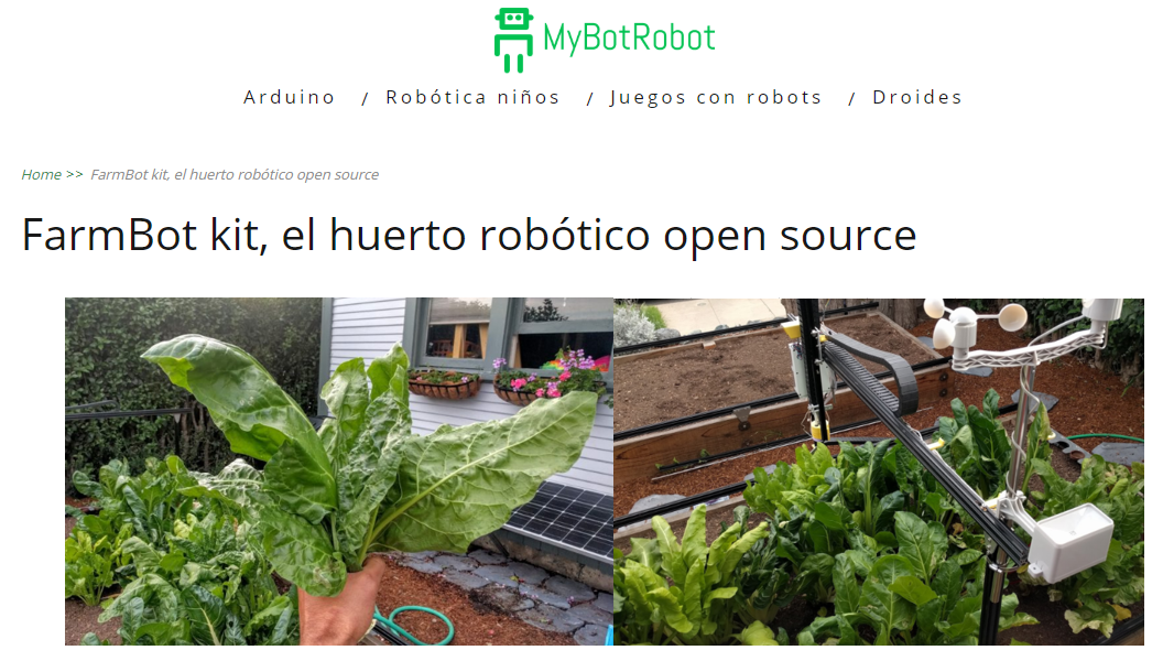 Post de MyBotRobot FarmBot kit el huerto robótico open source