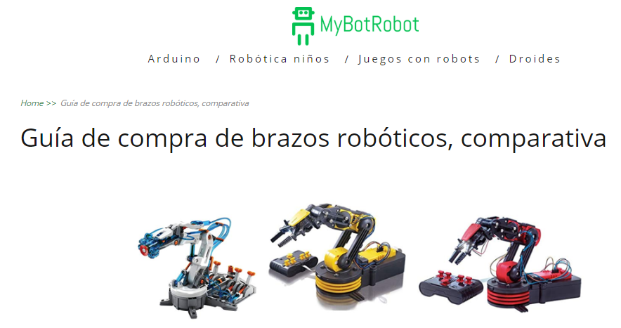 Guía de compra de brazos robóticos, comparativa de MyBotRobot